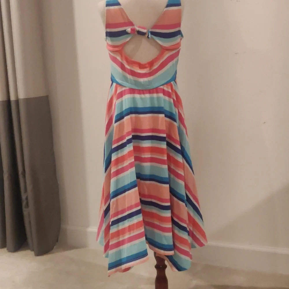 Gymboree multi strip sleeveless dress sz 10